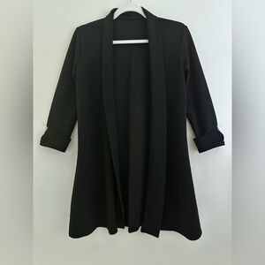 Elegant Black Open Front Blazer